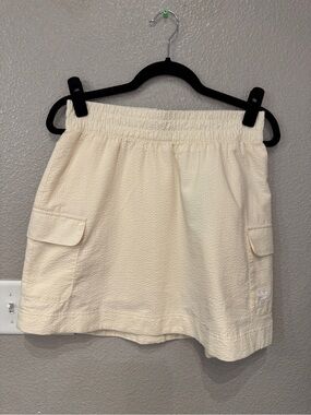Adidas Originals Poplin Cargo Mini Skirt Wonder White Textured Seersucker M NWT